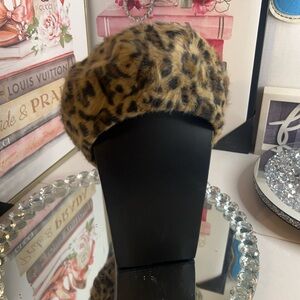 Parkhurst Leopard Print Cheetah Beret Hat one size fits all